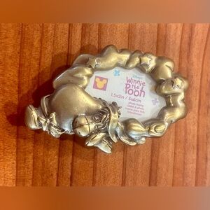 Vintage Disney Winnie the Pooh Eeyore photo brass frame magnet